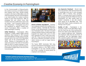 image of a Fact Sheet on the Framignham Creative Economy
