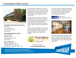 image of a Fact Sheet on the Framignham Public Library