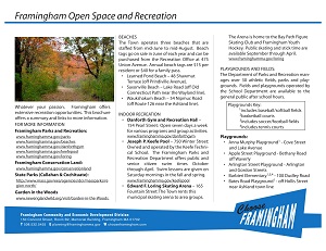image of a Fact Sheet on the Framignham Recreation opportunities
