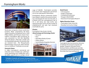 image of a Fact Sheet on the business community in framingham